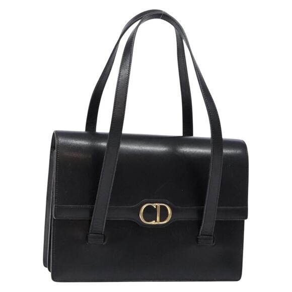 DIOR Hand Bag Leather Black Gold - Picture 1 of 12